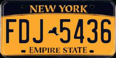 NY license plate FDJ5436