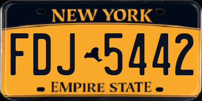 NY license plate FDJ5442