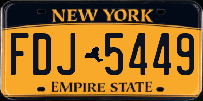 NY license plate FDJ5449
