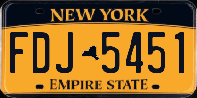 NY license plate FDJ5451