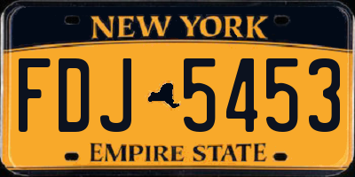 NY license plate FDJ5453