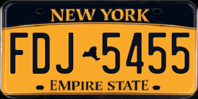 NY license plate FDJ5455