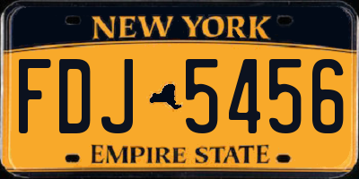 NY license plate FDJ5456