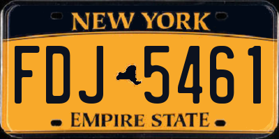 NY license plate FDJ5461