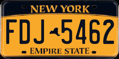 NY license plate FDJ5462