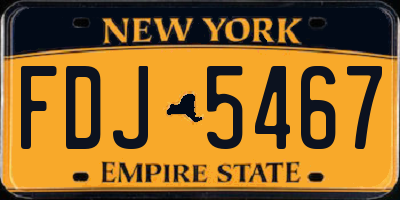 NY license plate FDJ5467