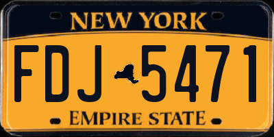 NY license plate FDJ5471