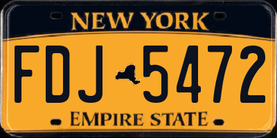 NY license plate FDJ5472