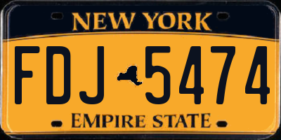 NY license plate FDJ5474