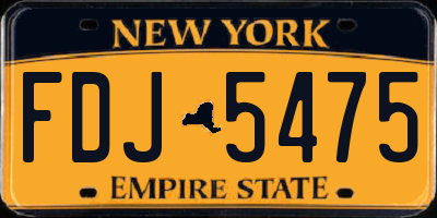 NY license plate FDJ5475
