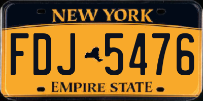 NY license plate FDJ5476