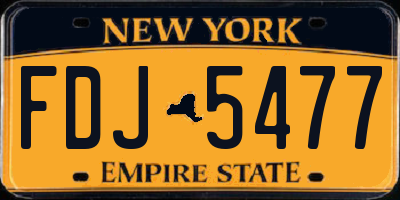 NY license plate FDJ5477