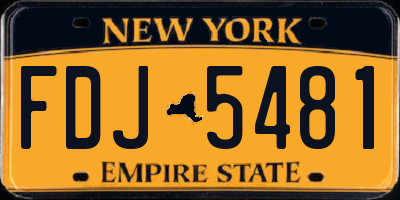 NY license plate FDJ5481