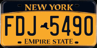 NY license plate FDJ5490