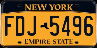 NY license plate FDJ5496