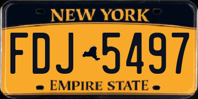 NY license plate FDJ5497