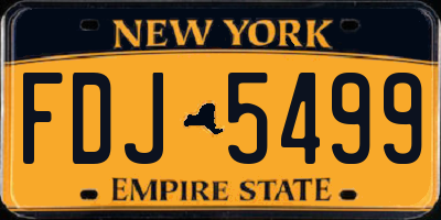 NY license plate FDJ5499
