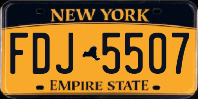 NY license plate FDJ5507