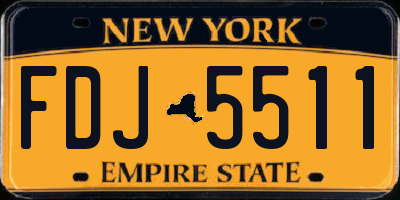 NY license plate FDJ5511