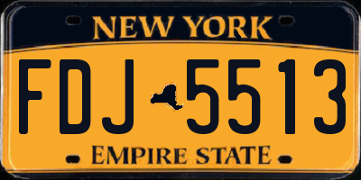 NY license plate FDJ5513