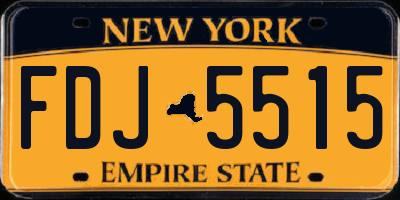 NY license plate FDJ5515