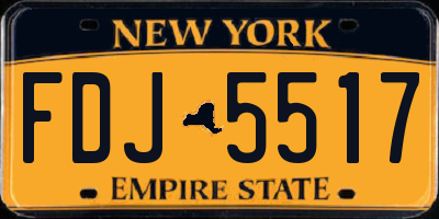 NY license plate FDJ5517