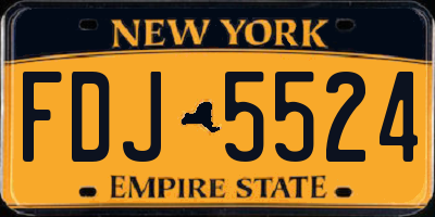 NY license plate FDJ5524