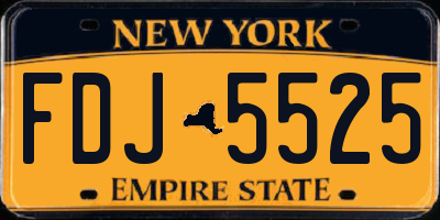 NY license plate FDJ5525