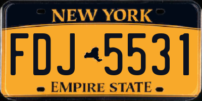 NY license plate FDJ5531