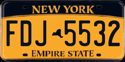 NY license plate FDJ5532