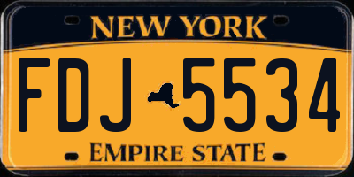 NY license plate FDJ5534