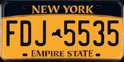 NY license plate FDJ5535