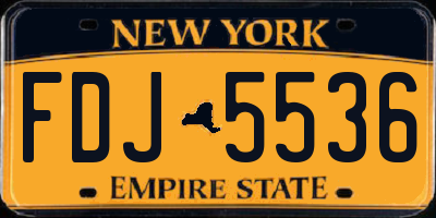 NY license plate FDJ5536