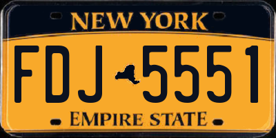 NY license plate FDJ5551