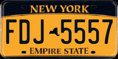 NY license plate FDJ5557