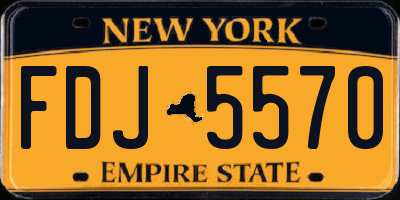NY license plate FDJ5570