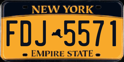 NY license plate FDJ5571