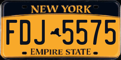 NY license plate FDJ5575