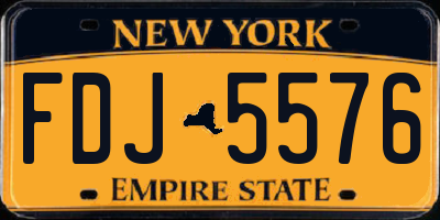 NY license plate FDJ5576