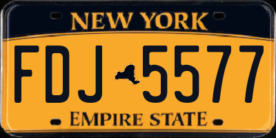 NY license plate FDJ5577