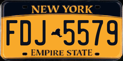 NY license plate FDJ5579