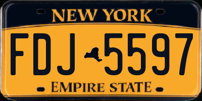 NY license plate FDJ5597