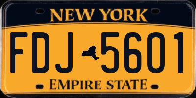 NY license plate FDJ5601