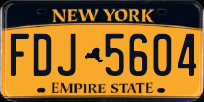 NY license plate FDJ5604