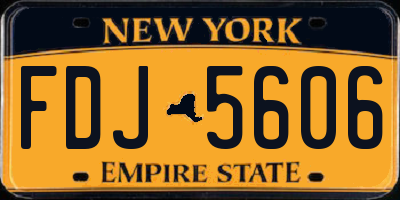 NY license plate FDJ5606