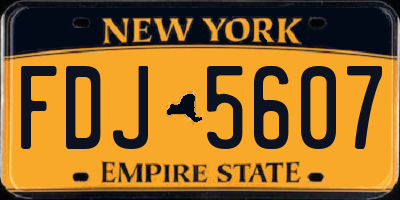 NY license plate FDJ5607