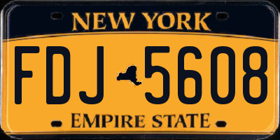 NY license plate FDJ5608