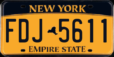 NY license plate FDJ5611