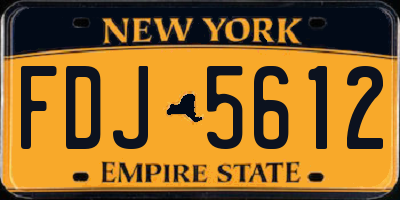 NY license plate FDJ5612