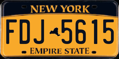 NY license plate FDJ5615